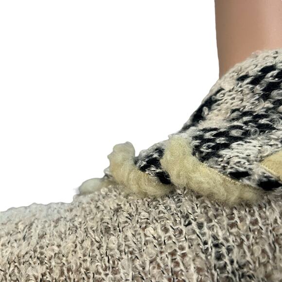 Venus Boho Duster Cardigan XS Southwestern Print Bell Sleeve Faux Fur Trim Soft - Picture 6 of 10